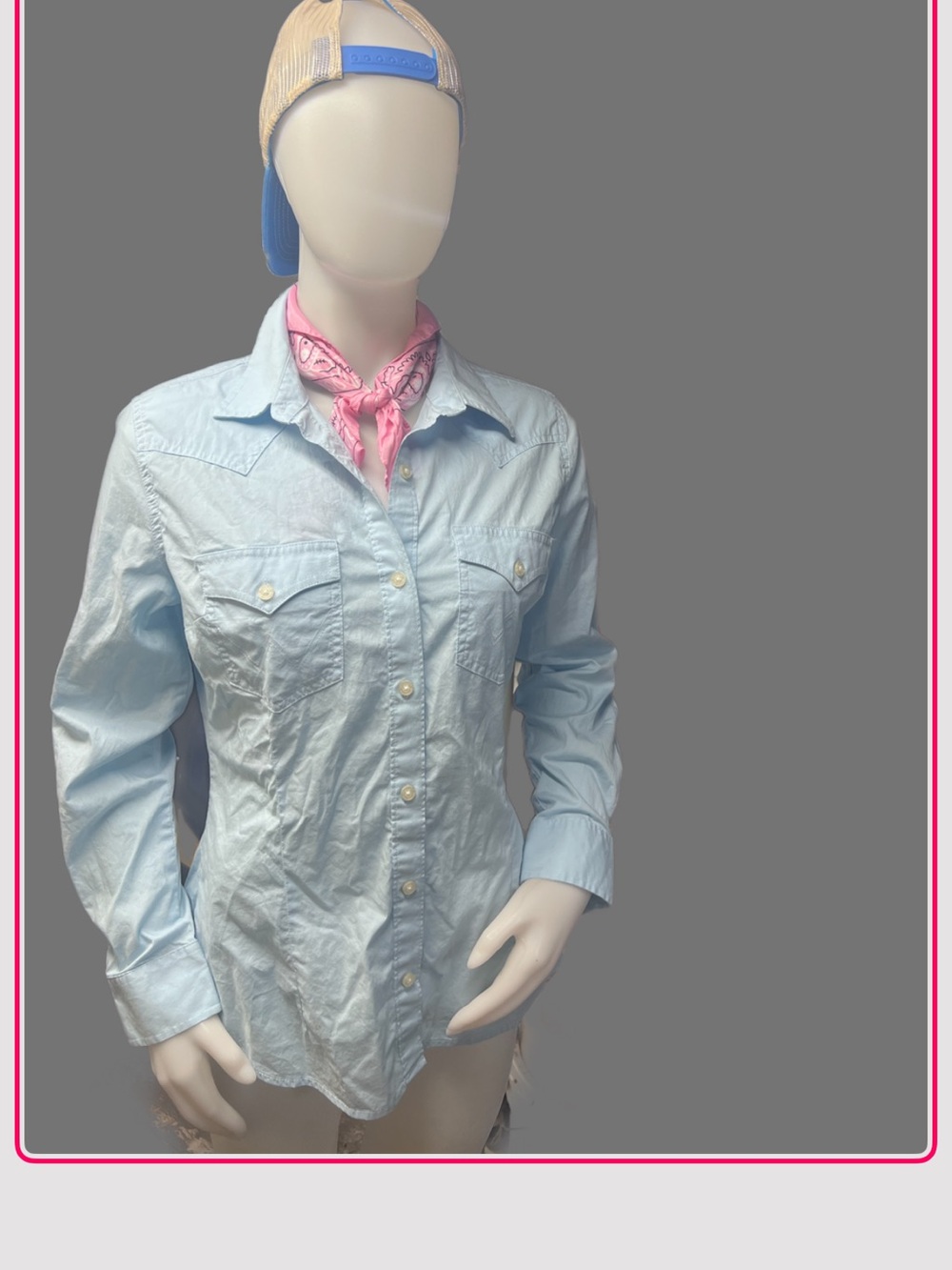 Wrangler Retro style  Light Blue Women's Western Button-Down Shirt
